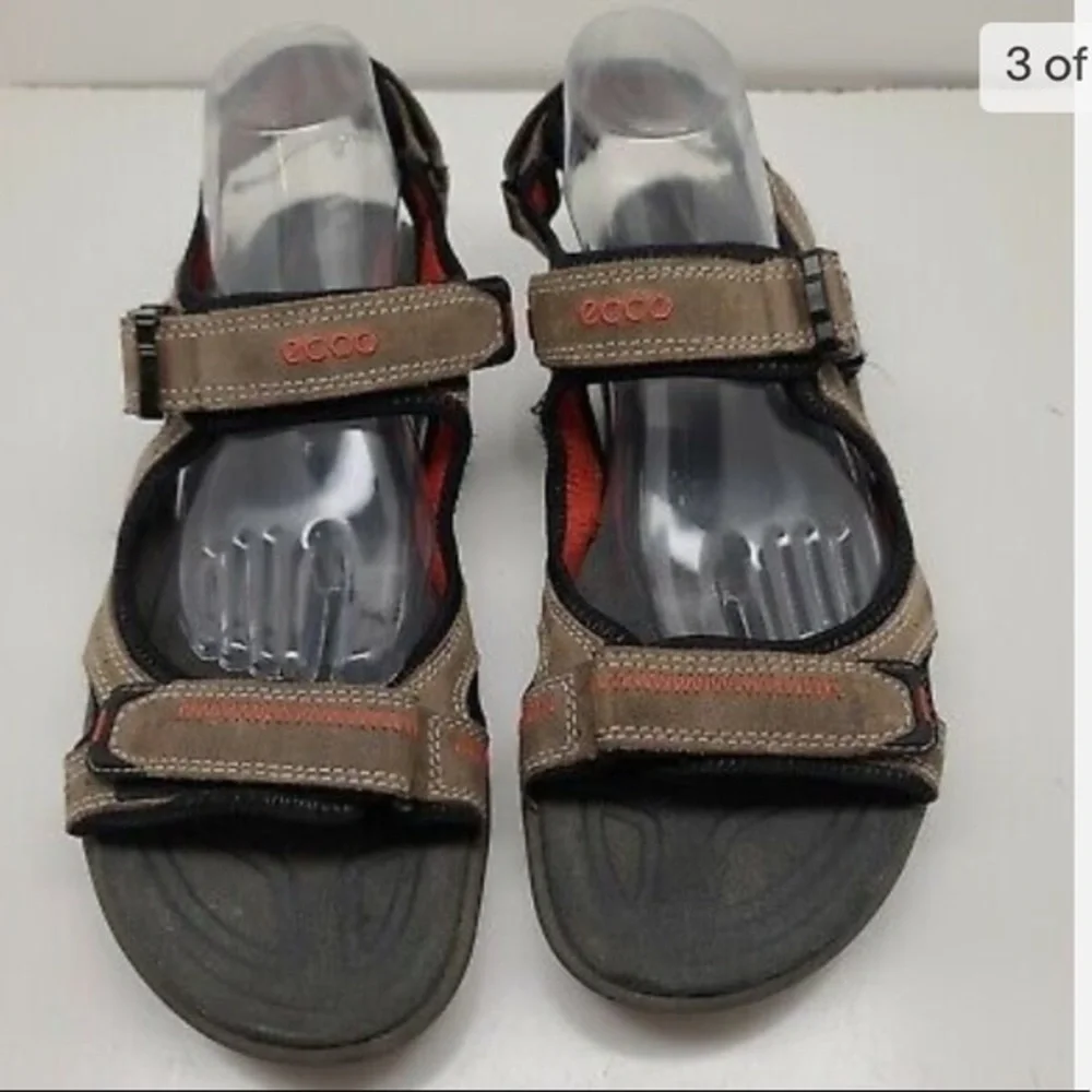 Ecco Yucatán Receptor Hiking Sandals Shoes Brown Leather Size 48 Size 13